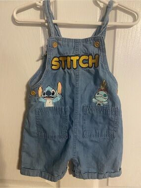 Disney Baby Lilo & Stitch Denim Overalls Sz 12months!  In Great Shape! Unisex